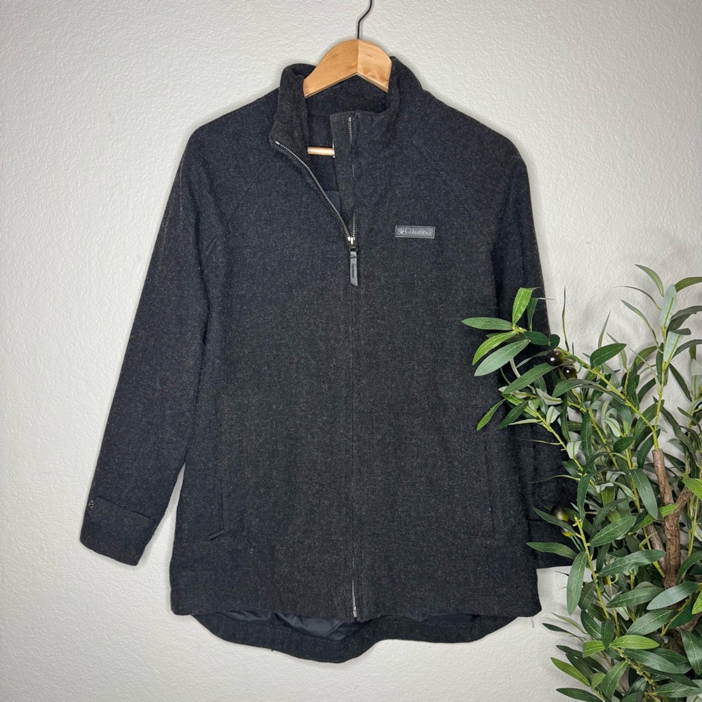 Columbia Women’s Wool Blend Full Zip Jacket Size S Black Midweight Zip Front